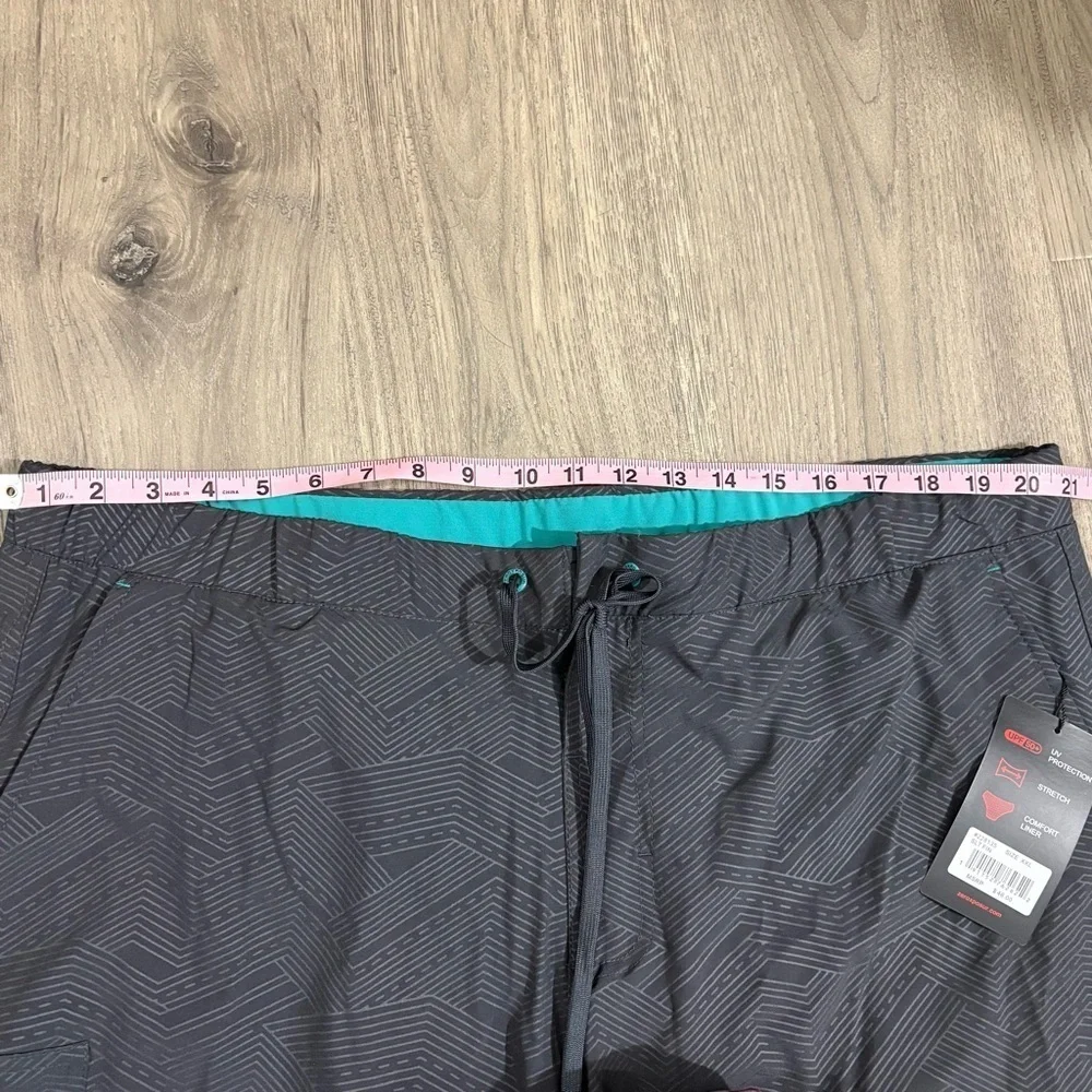 Zeroxposur Mens Gray Blue Lined Swim Trunks Shorts Comfort Waist Sz XXL NWT